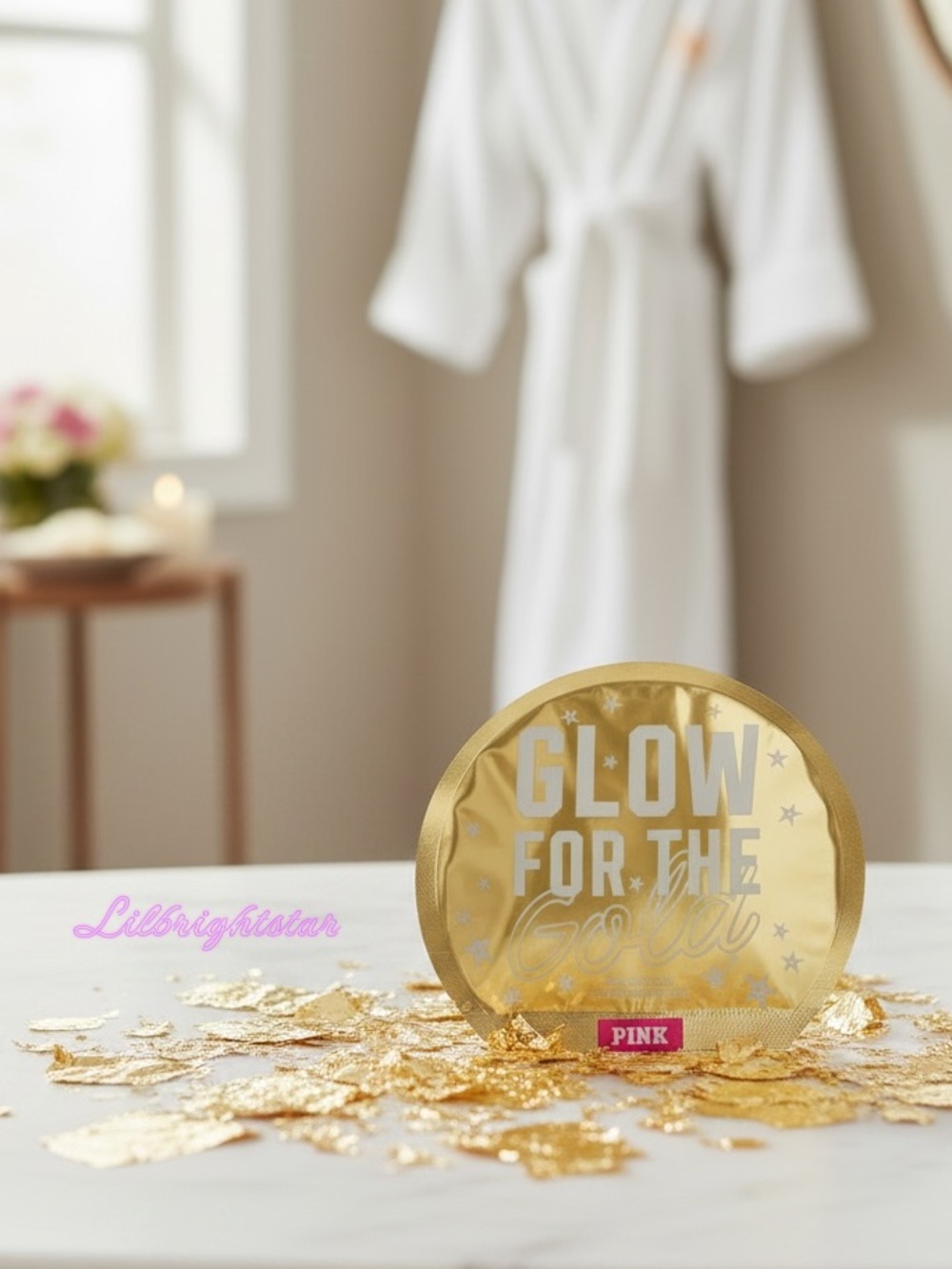 🆕 🤩 PINK Glow For The Gold Face Mask Victoria Secret Discontinued NWT